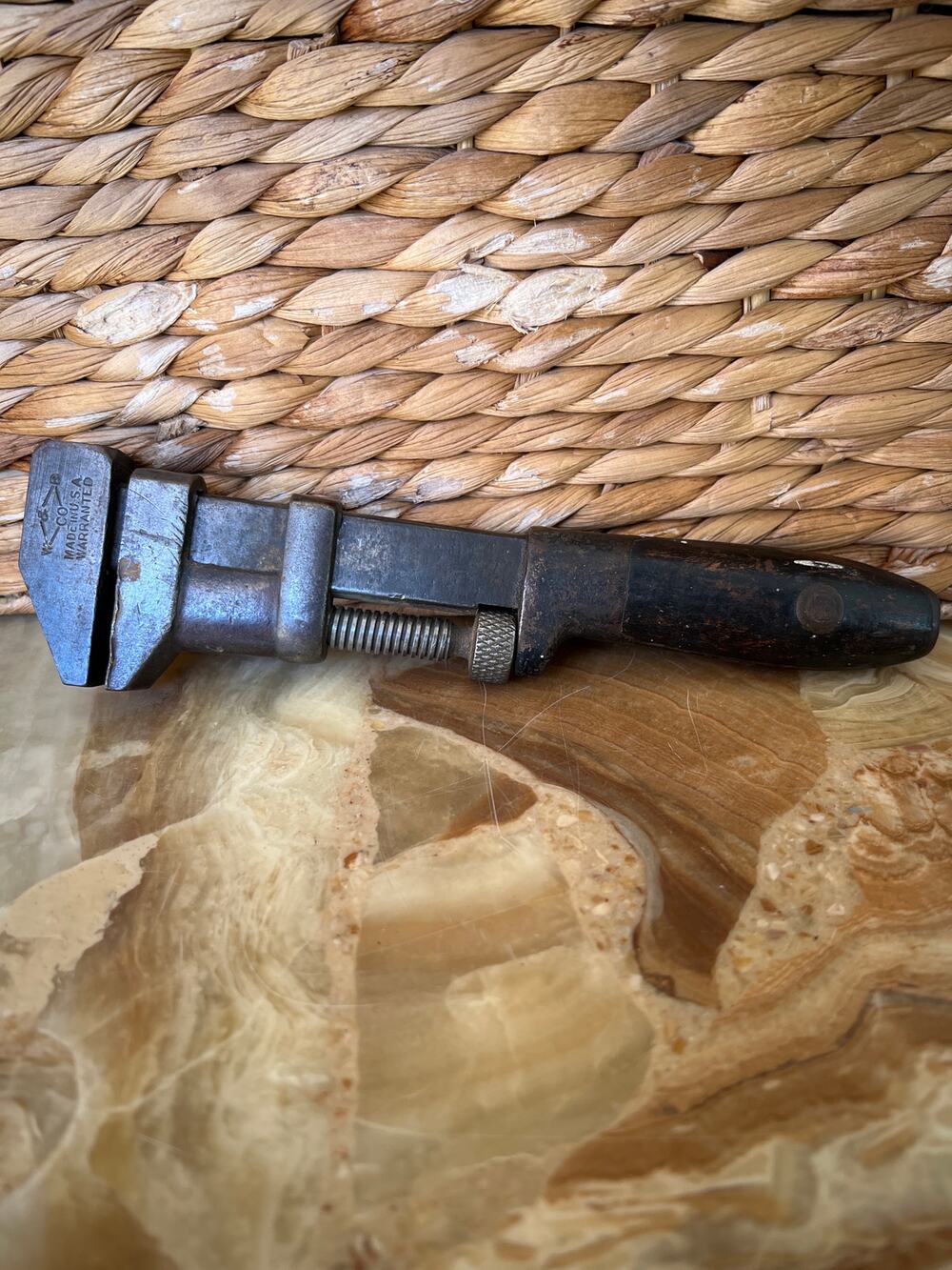 Wood Handled 8” Monkey Wrench W&B Co. Made in USA